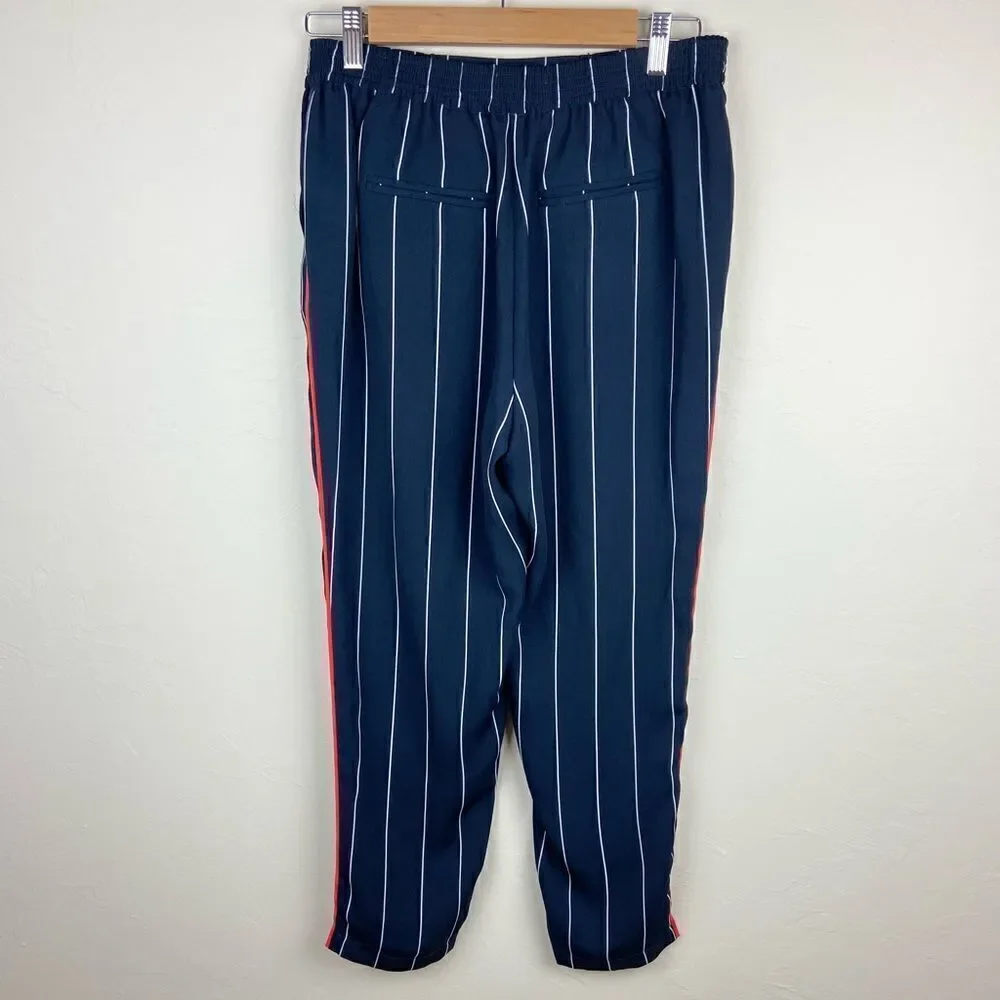 Anthropologie ett:twa Piped + Striped Navy Pant